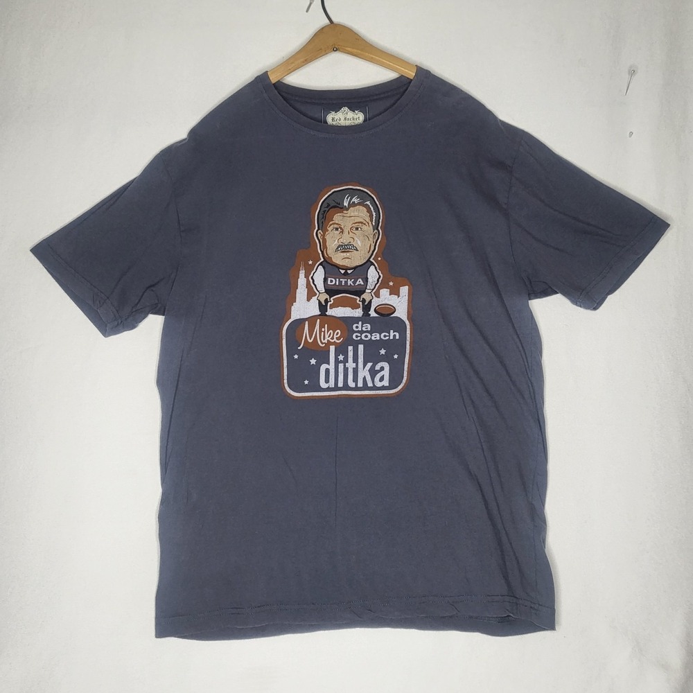 Red Jacket "Da Coach" Mike Ditka Mens Sz Xl Shirt Gray